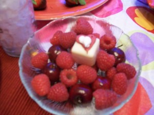 berries cherries and petit fours